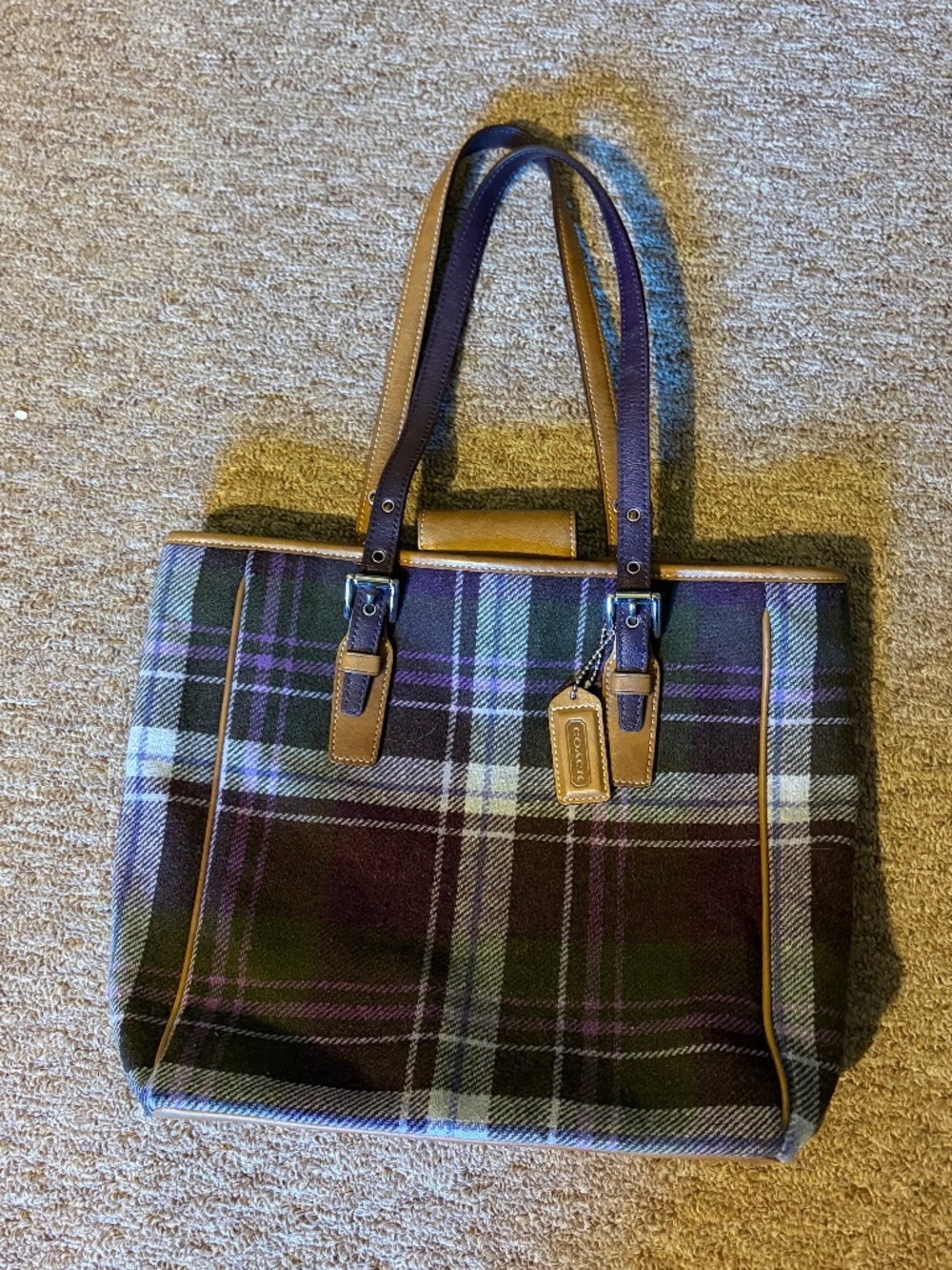 Coach Hampton Tartan Wool Tote